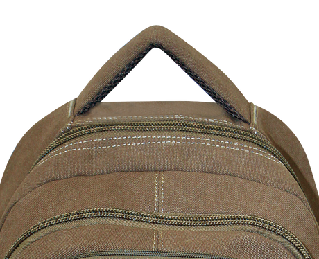 FIB Washed Canvas Backpack Bag in Khaki