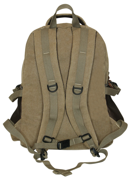 FIB Washed Canvas Backpack Bag in Khaki