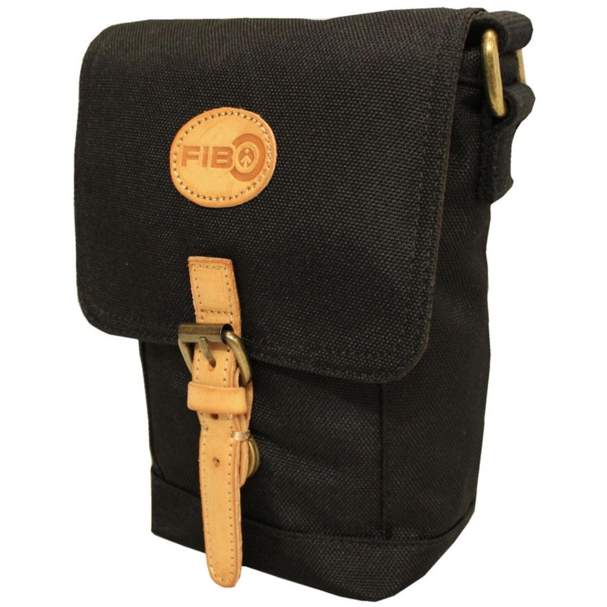 FIB Water Resistant Small Shoulder Canvas Bag w Adjustable Shoulder Strap - Black