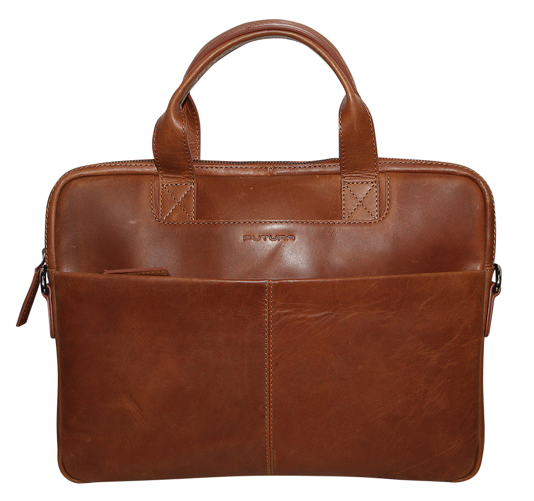 Futura Mens Slimline Laptop Bag Satchel Handbag Handles College - Brown