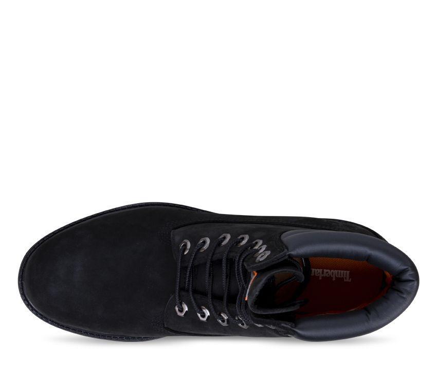 Timberland Mens 6-inch Double Collar Boots Leather Shoes Lightweight - Black Nubuck