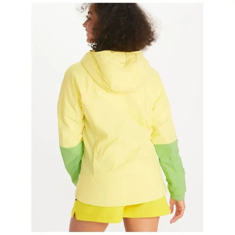 Marmot Womens Novus LT Hybrid Hooded Jacket - Light Yellow/Kiwi (Insulated Midlayer)
