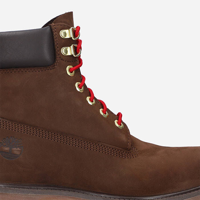 Timberland Womens Premium 6-inch Waterproof Boots - Dark Brown/Red