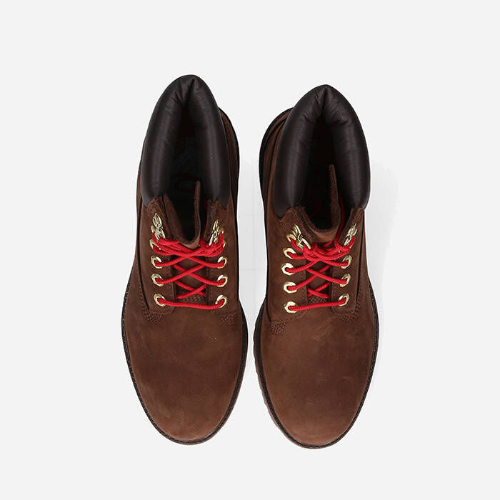 Timberland Womens Premium 6-inch Waterproof Boots - Dark Brown/Red