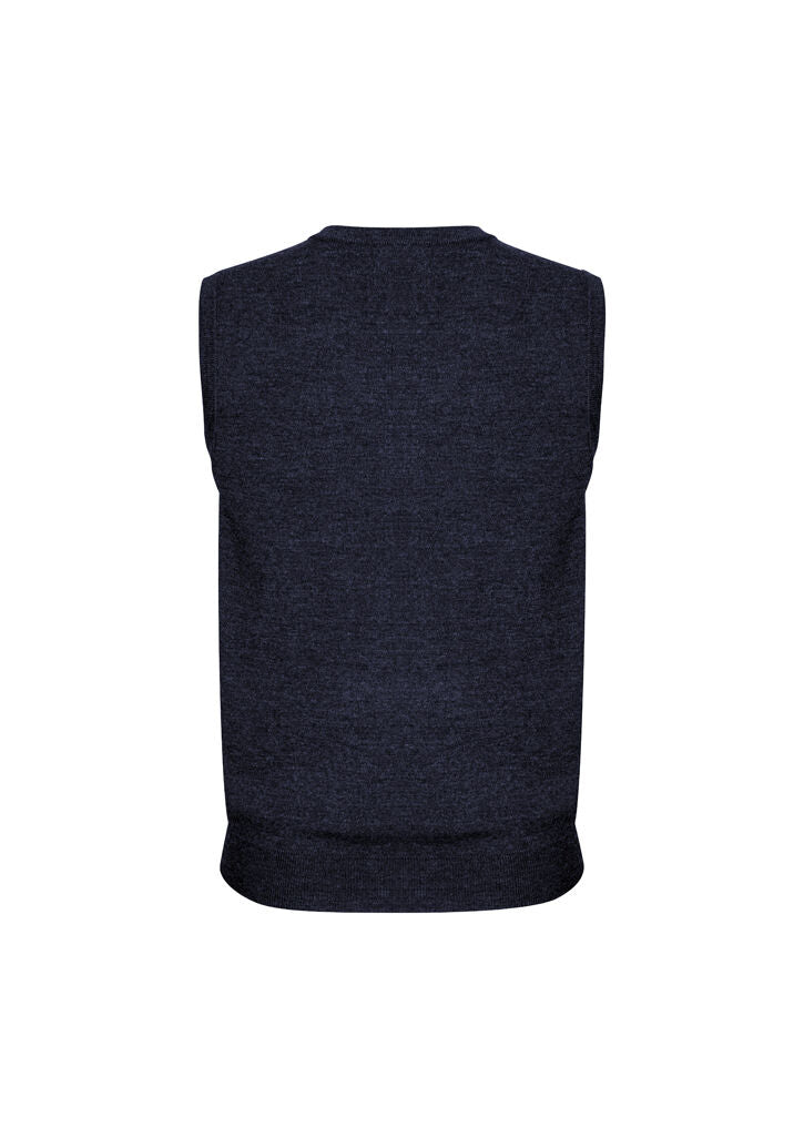 Advatex Mens Wool Blend V Neck Sleeveless Vest (Double Knit) - Navy
