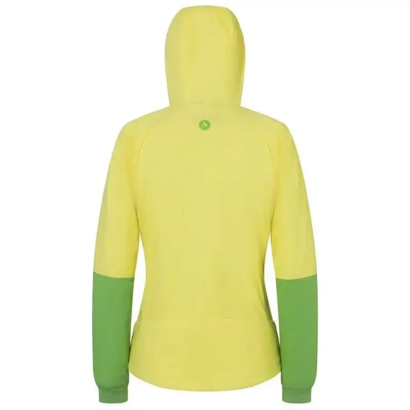 Marmot Womens Novus LT Hybrid Hooded Jacket - Light Yellow/Kiwi (Insulated Midlayer)