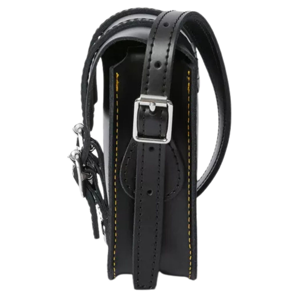 Dr. Martens 7 Inch Satchel Bag Leather Shoulder Crossbody Magnetic Buckle in Black Kiev