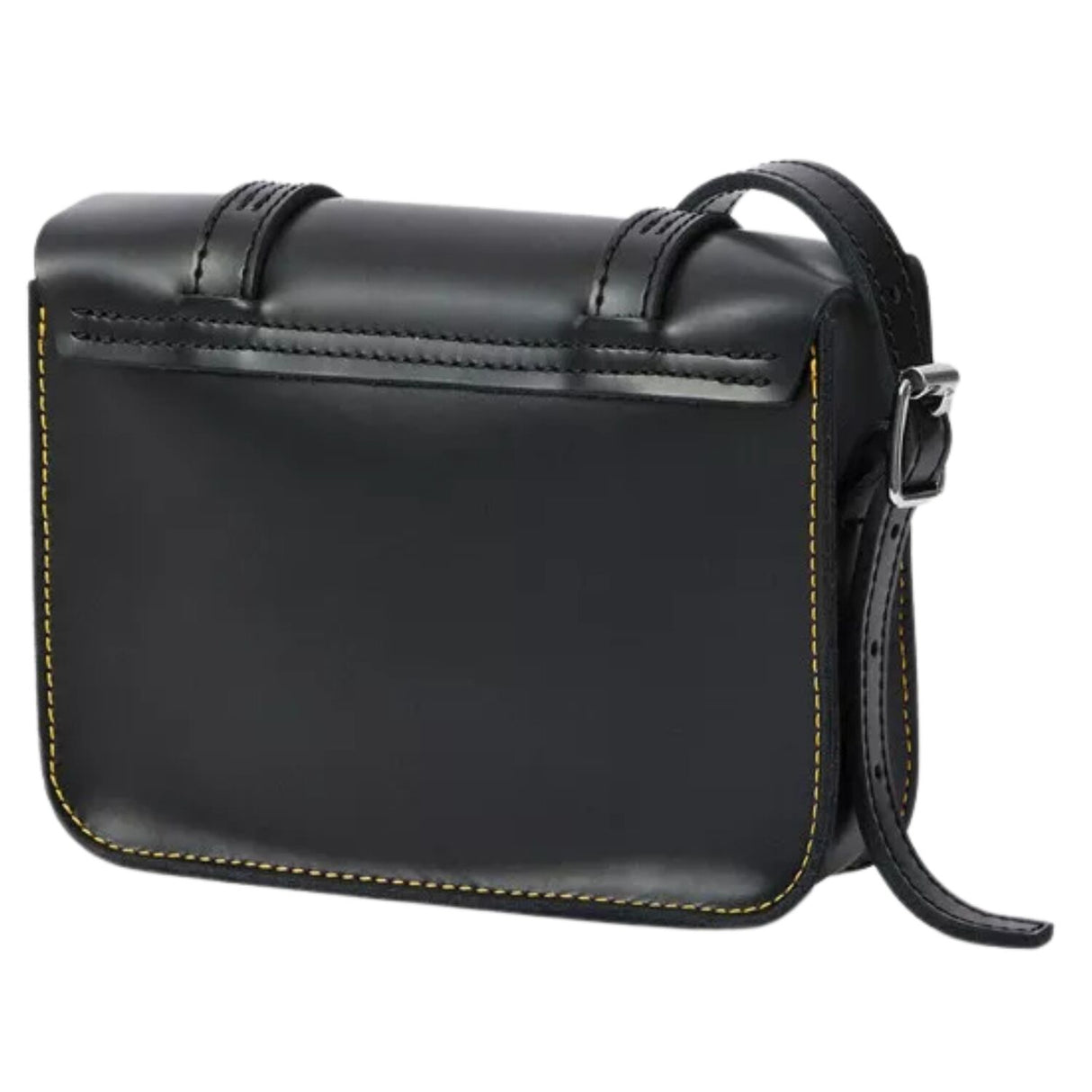 Dr. Martens 7 Inch Satchel Bag Leather Shoulder Crossbody Magnetic Buckle in Black Kiev