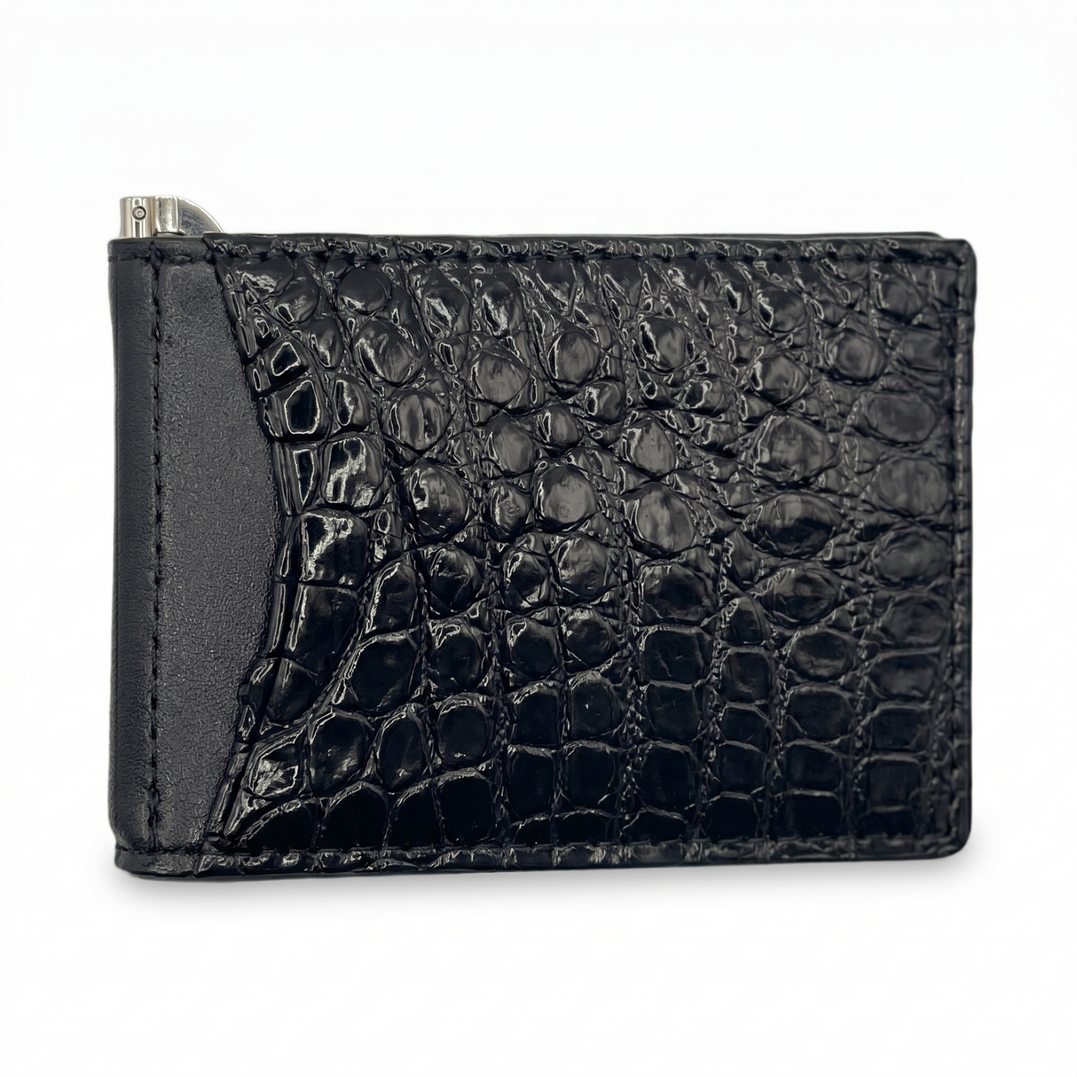 Mens Genuine Crocodile Leather Money Clip Wallet - Black (Made in Australia)