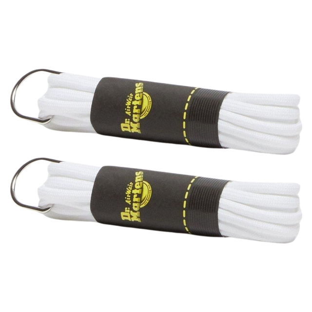 2x Dr. Martens 140cm Round Laces Pack - White (8-10 Eye Boots)