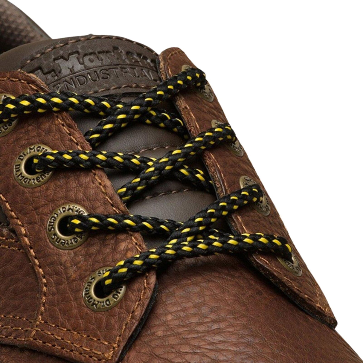 36" Flat Cotton Laces Fits 4-5 Eye Dr. Martens Shoes Durable Pair - Black Yellow