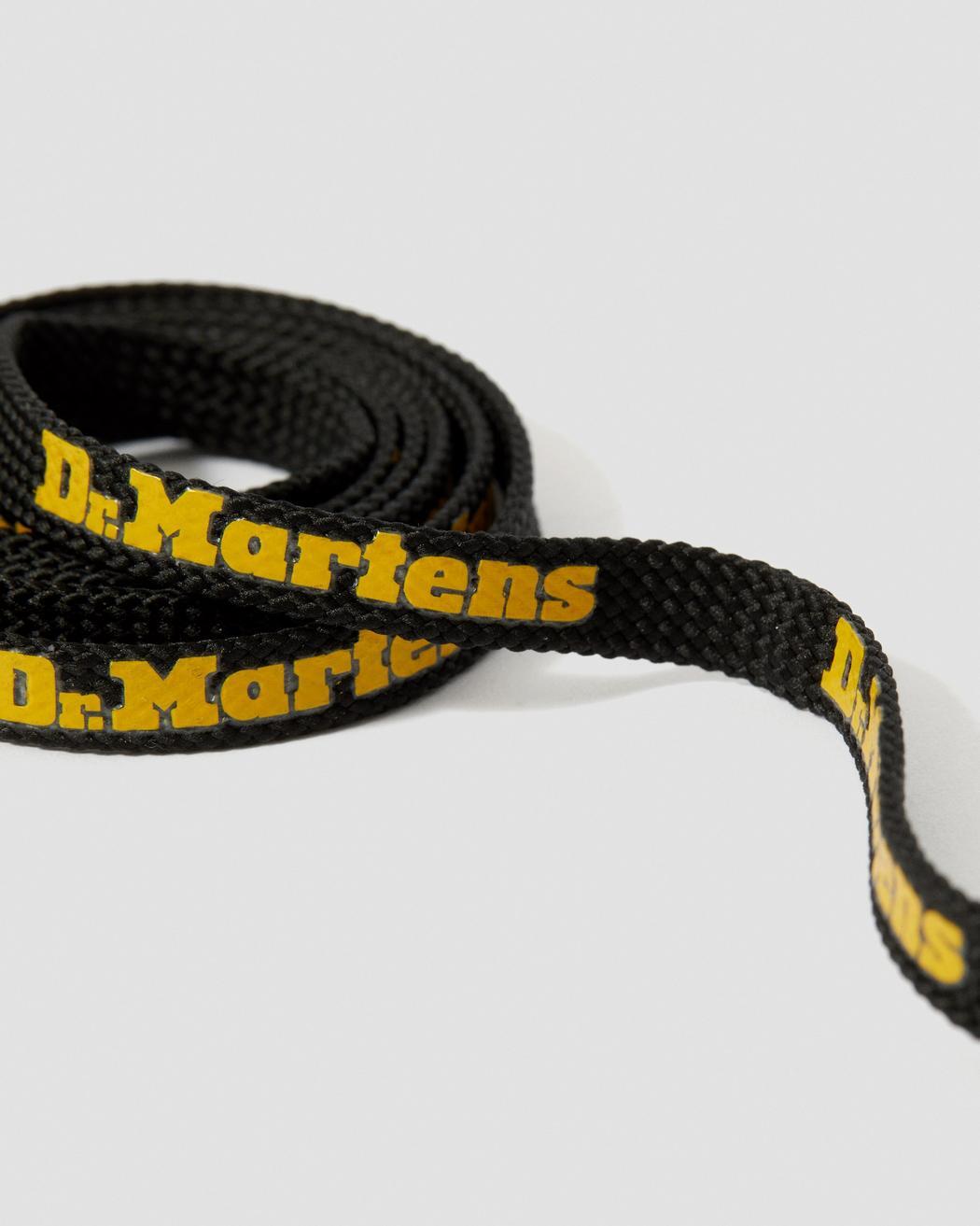 Dr. Martens 55"/140cm Round Laces - Black/Yellow (8-10 Eye Boots)