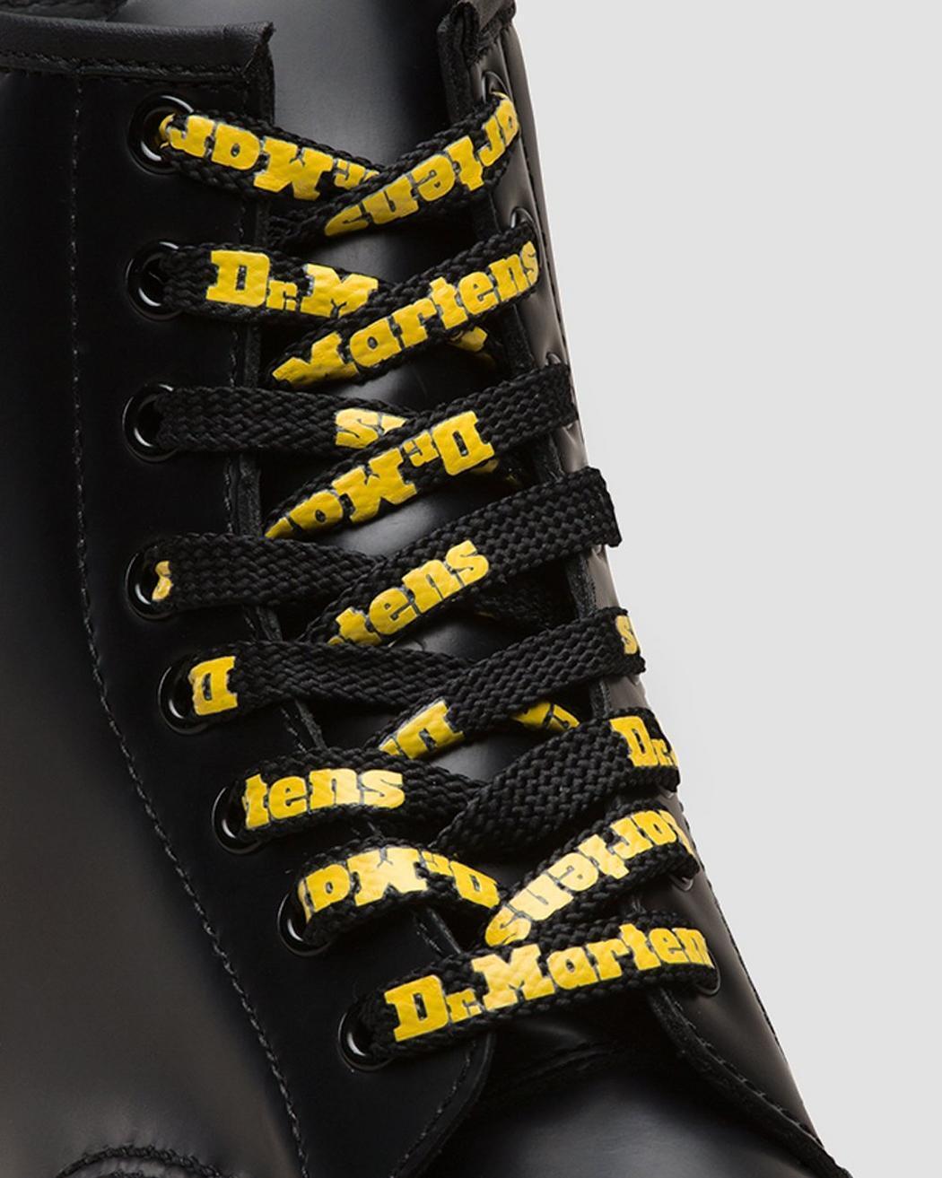 Dr. Martens 55"/140cm Round Laces - Black/Yellow (8-10 Eye Boots)