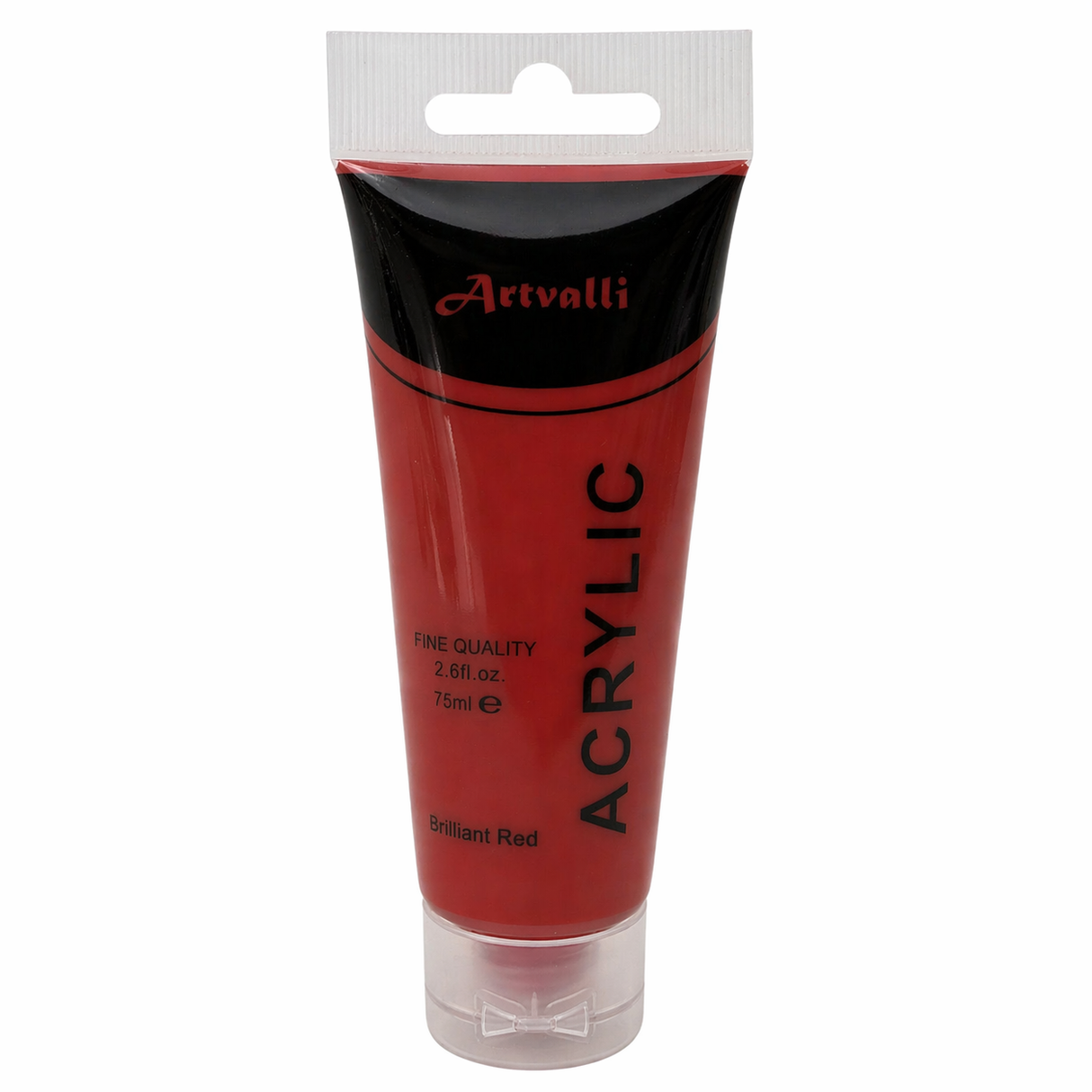 Artvalli Artists Acrylic Paint - Brilliant Red 75ml Tube (Water Based & Non Toxic)