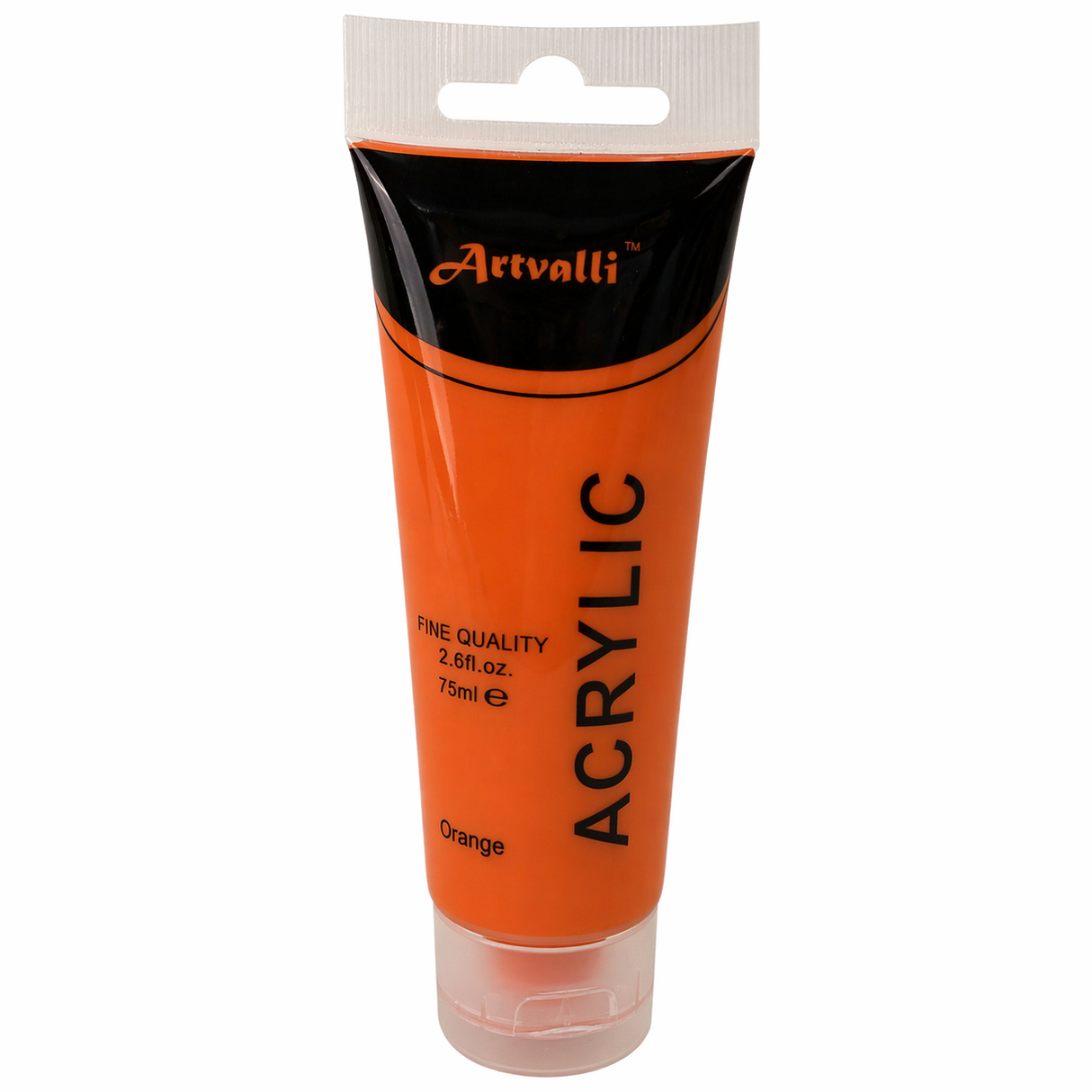 Artvalli Artists Acrylic Paint - Orange 75ml Tube (Water Based & Non Toxic)