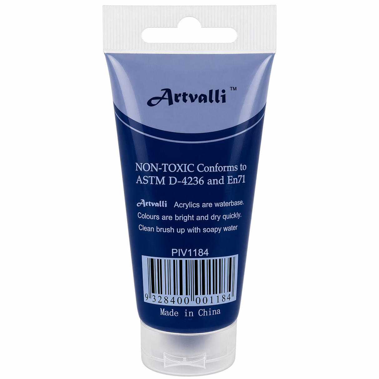 Artvalli Artists Acrylic Paint - Phthalo Blue 75ml Tube (Water Based & Non Toxic)