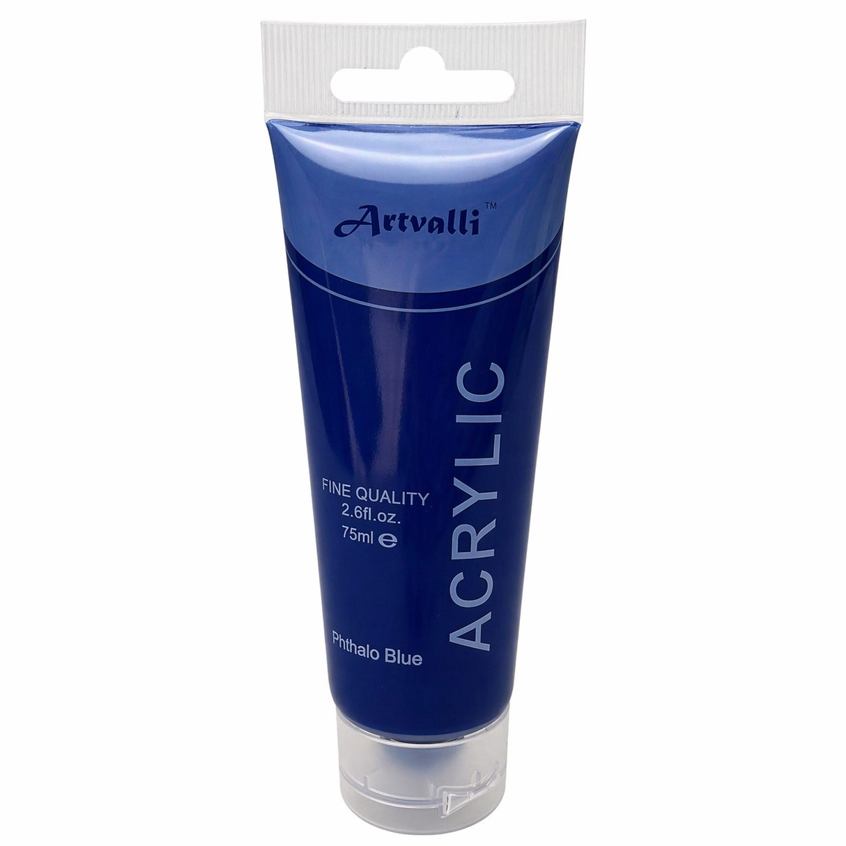 Artvalli Artists Acrylic Paint - Phthalo Blue 75ml Tube (Water Based & Non Toxic)