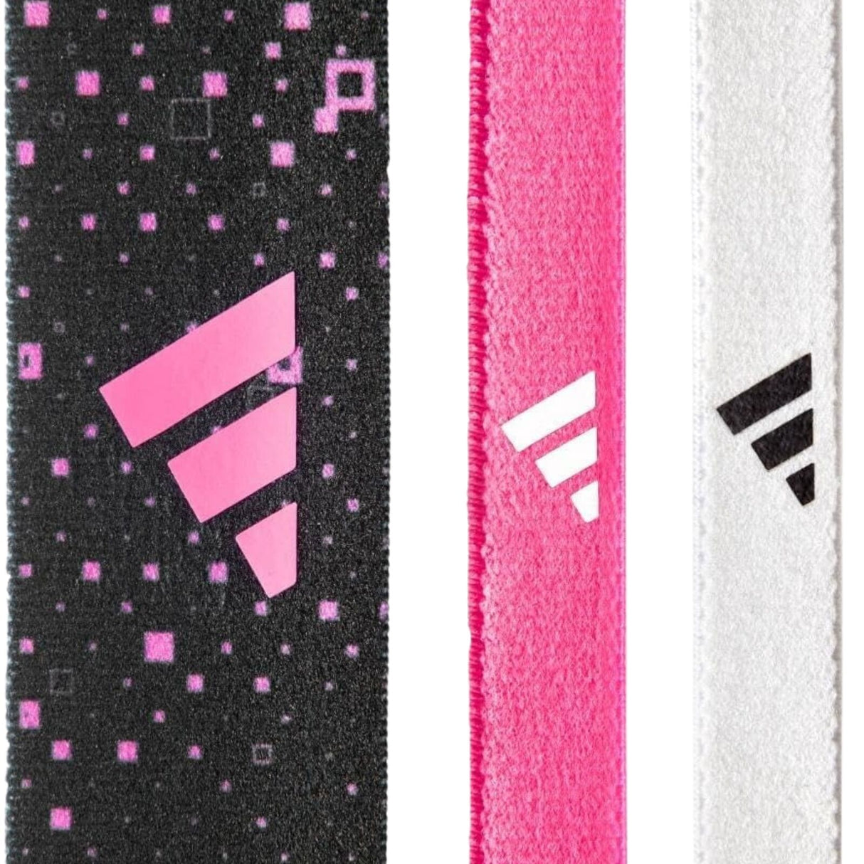 Adidas 3pk Hairbands Non-Slip Headbands Elastic One Size Washable in Graphic Black Pink White