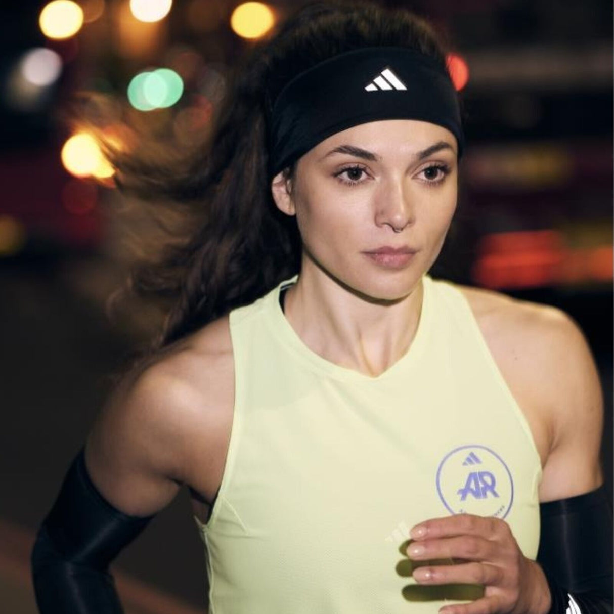 Adidas Sports Headband Haorband Wide Fit Aeroready Moisture-Wicking Reflective in Black