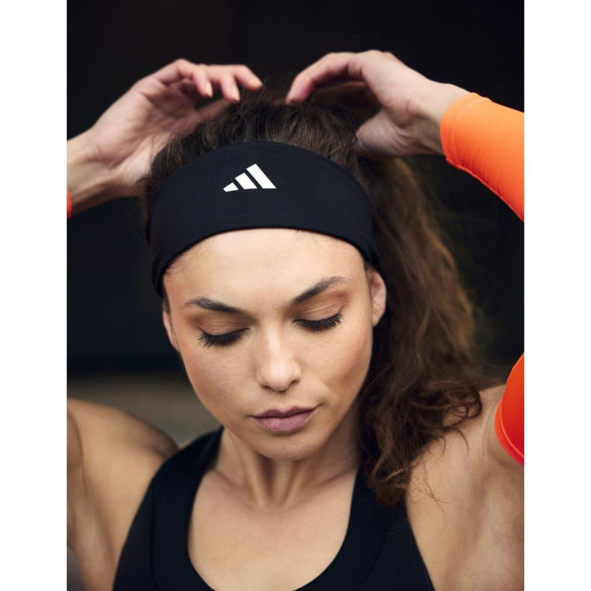 Adidas Sports Headband Haorband Wide Fit Aeroready Moisture-Wicking Reflective in Black