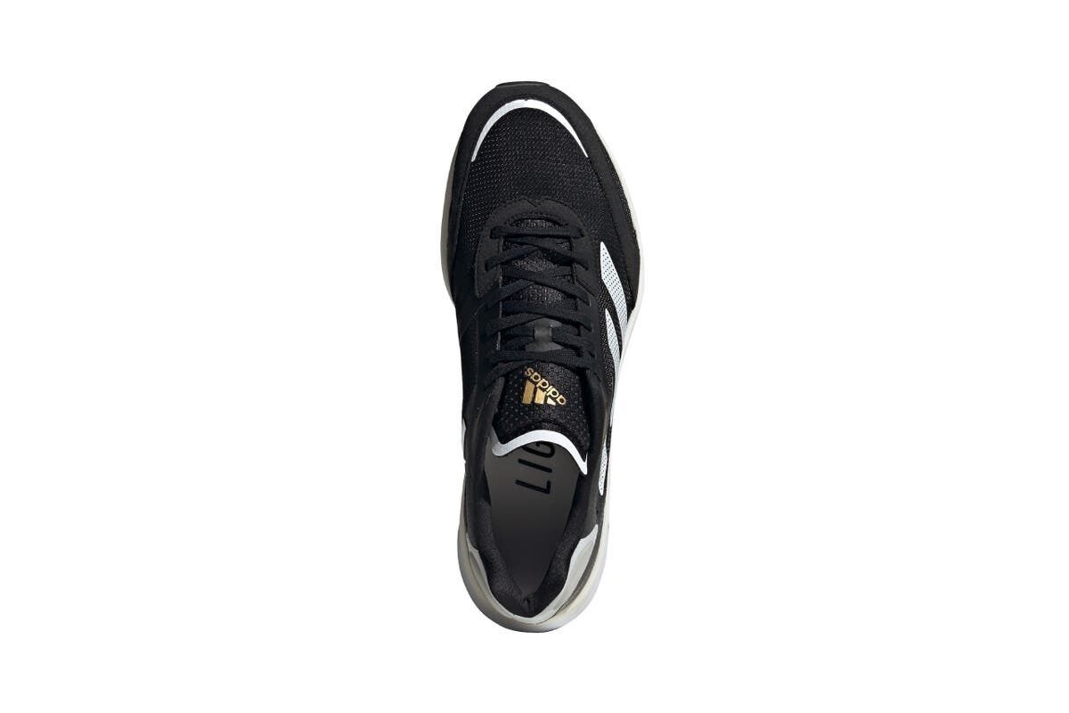 Adidas Mens Adizero Boston 10 Running Shoes - Black/White/Gold (Athletic Sneakers)