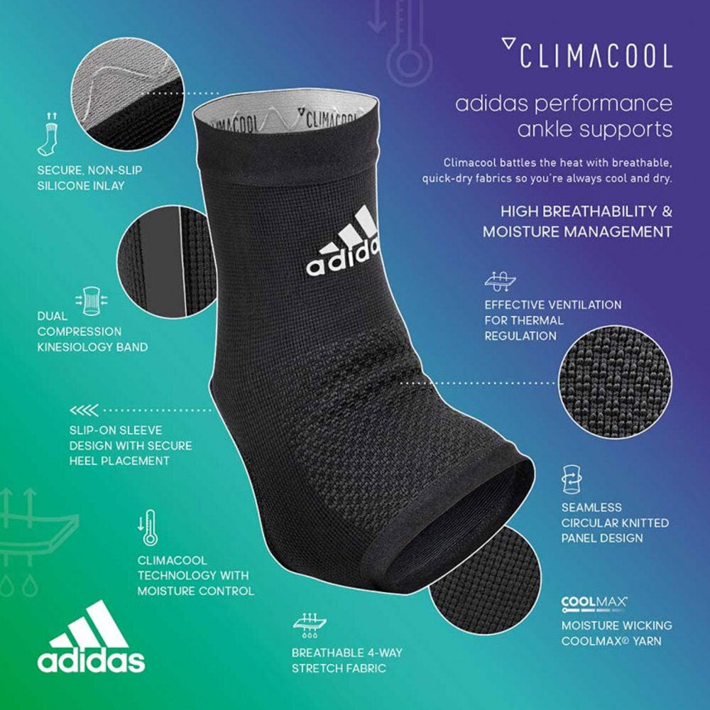 Adidas Performance Climacool Ankle Support Brace Sports - Black