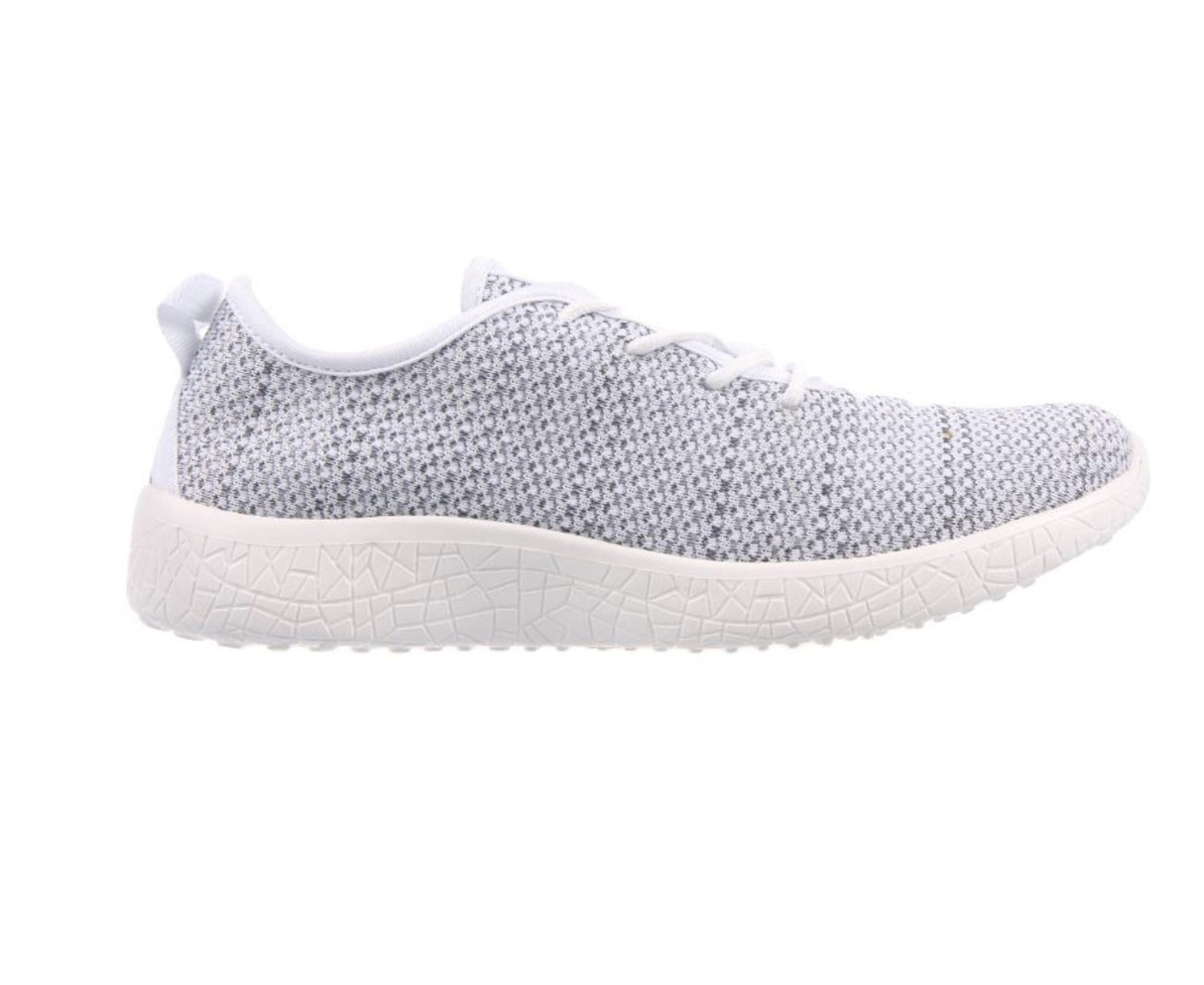 AEROSPORT Impress Womens Memory Foam Runners Sneakers Gym Knit Mesh - White/Grey