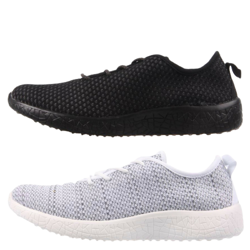 AEROSPORT Impress Womens Memory Foam Runners Sneakers Gym Knit Mesh - White/Grey