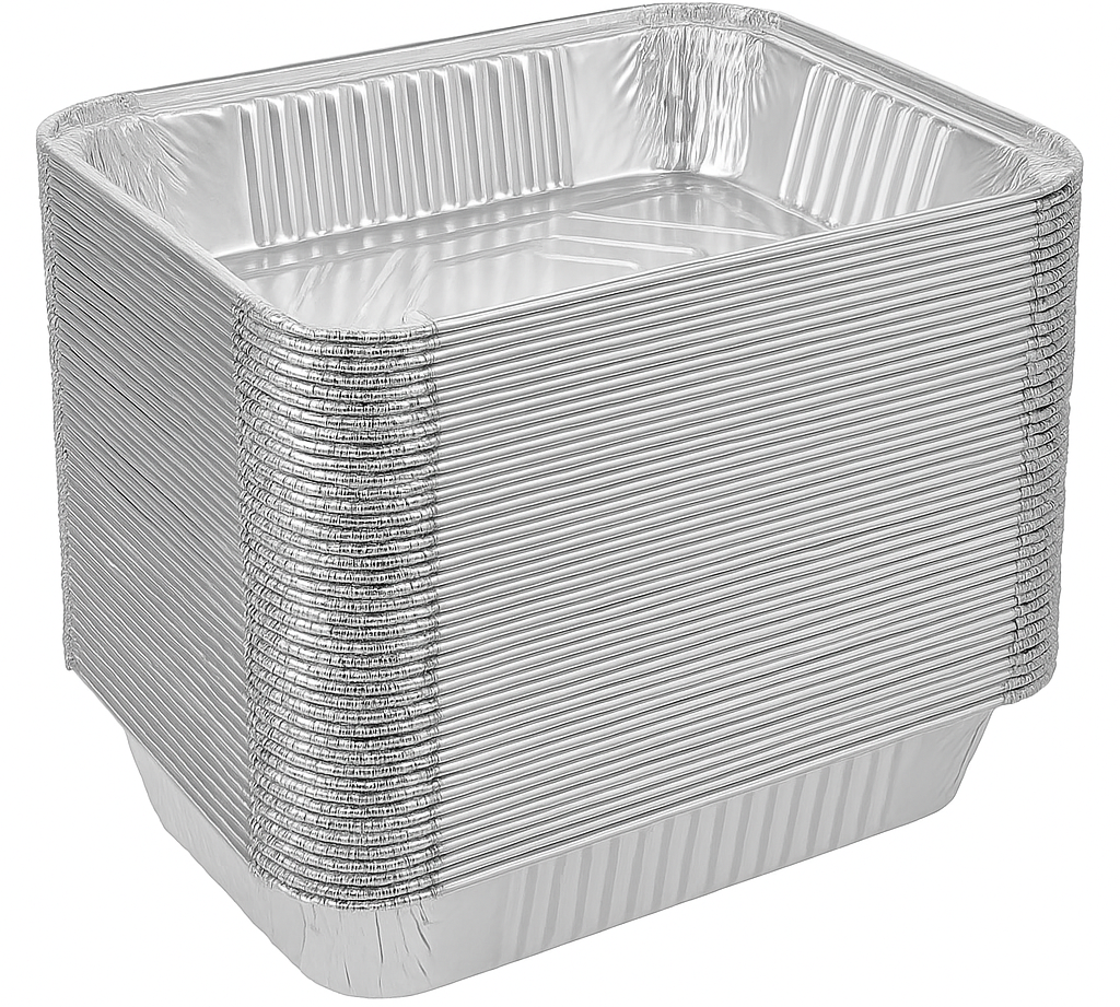 120x Large Aluminium Foil Containers (22cm*15cm*4.5cm)