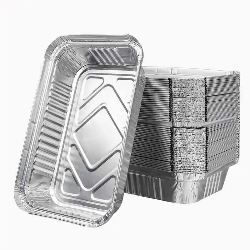 120x Large Aluminium Foil Containers (22cm*15cm*4.5cm)