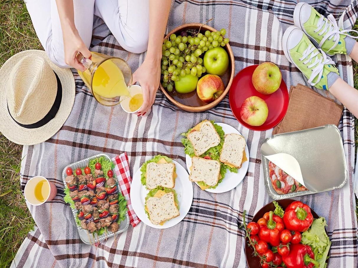 144x Large Aluminium Foil Containers with Lids (22cm*15cm*4.5cm)