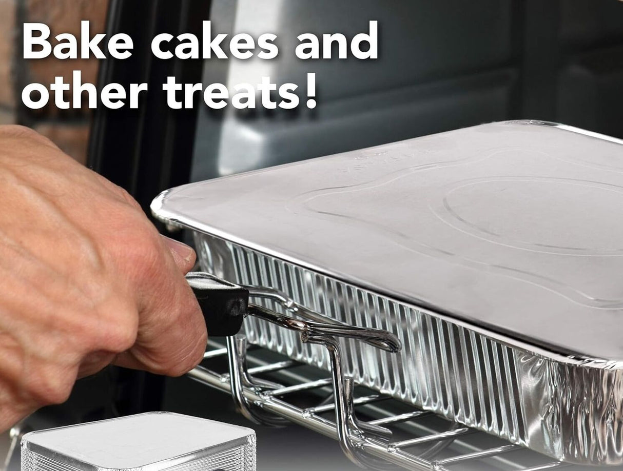 160x Extra Large Aluminium Foil Containers with Lids (32cm*26cm*6.3cm)