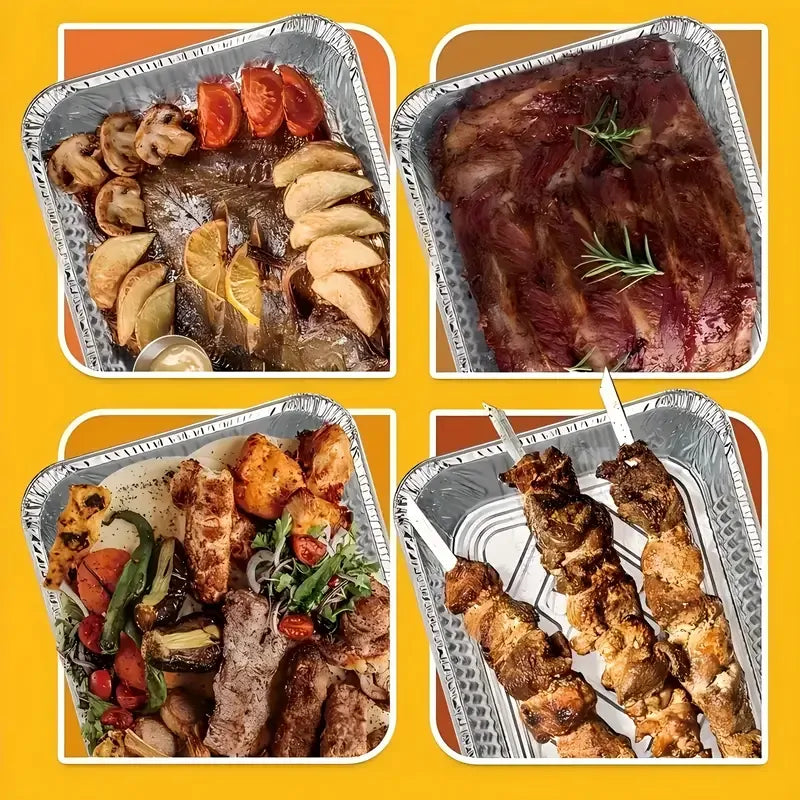 48x Extra Large Aluminium Foil Containers (45x34x6.5cm)