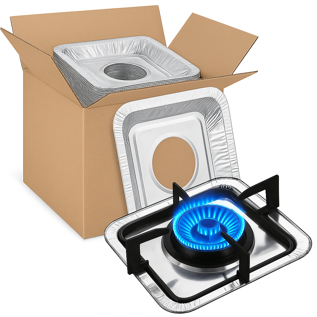 480x Aluminium Disposable Foil Stove Burner Covers (14cm x 12xm x 4.5cm)