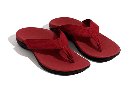 AXIGN Premium Orthotic Arch Support Flip Flops Sandal Thongs Archline - Red