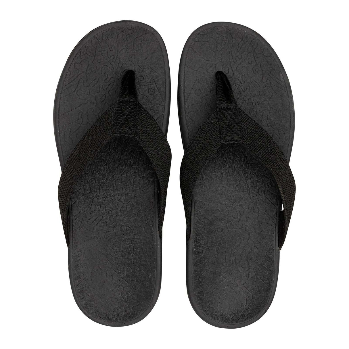 AXIGN Premium Orthotic Arch Support Flip Flops Sandal Thongs Archline - Black