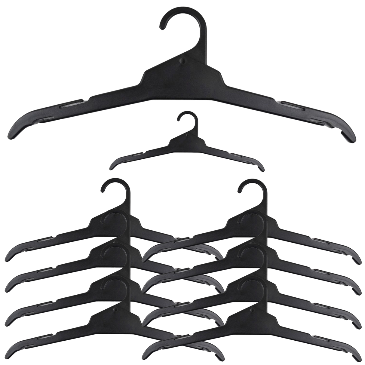 10x 430mm Tops Hangers - All Purpose Commercial Clothes/Gardment Holder (R43)
