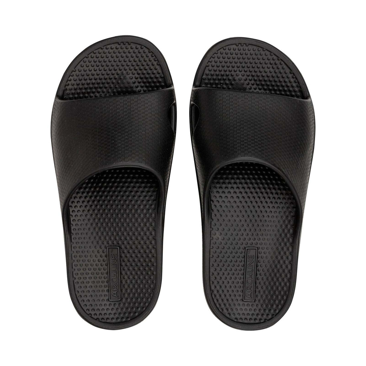 Archline Rebound Orthotic Slides Flip Flop Thongs Slip On Arch Support - Black