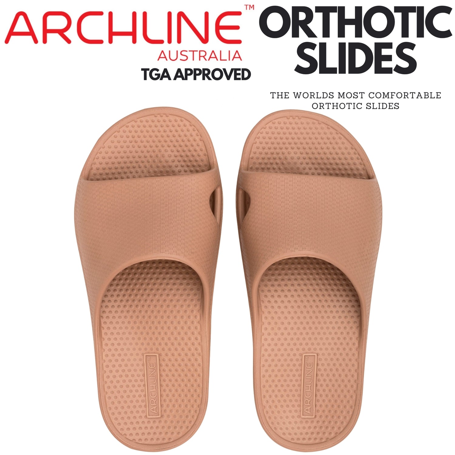 Archline Rebound Orthotic Slides Flip Flop Thongs Slip On Arch Support - Putty