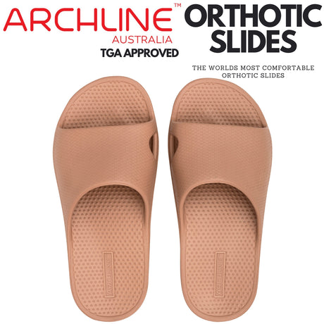 Archline Rebound Orthotic Slides Flip Flop Thongs Slip On Arch Support - Putty