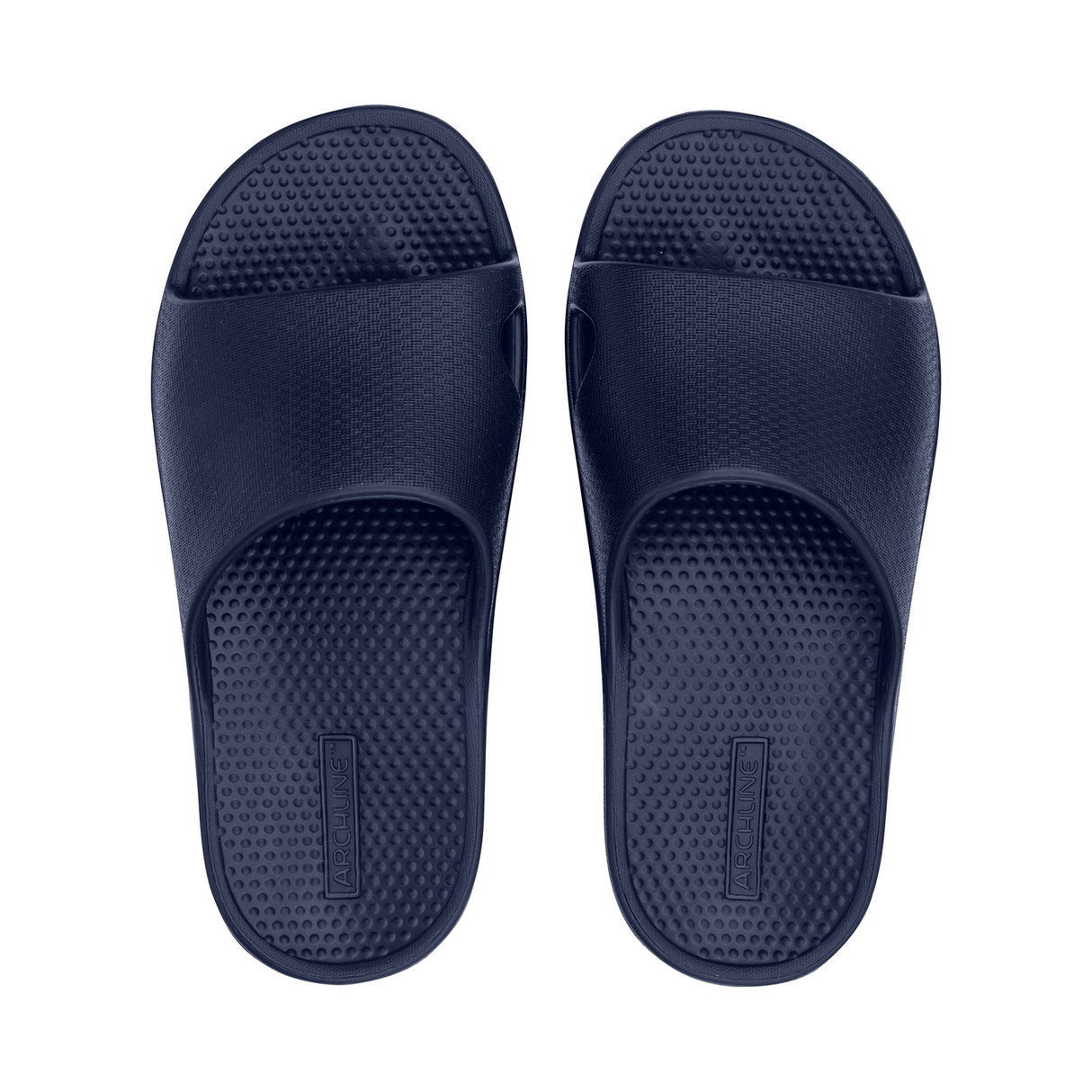 Archline Rebound Orthotic Slides Lightweight EVA Recovery Footwear Arch Support in Navy
