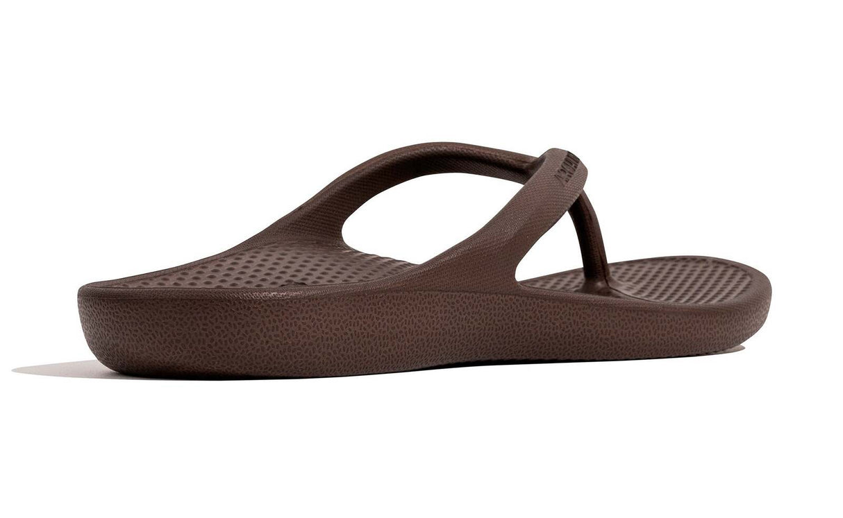 Archline Orthotic Foam Thongs Arch Support Flip Flops Orthopedic Rebound - Brown