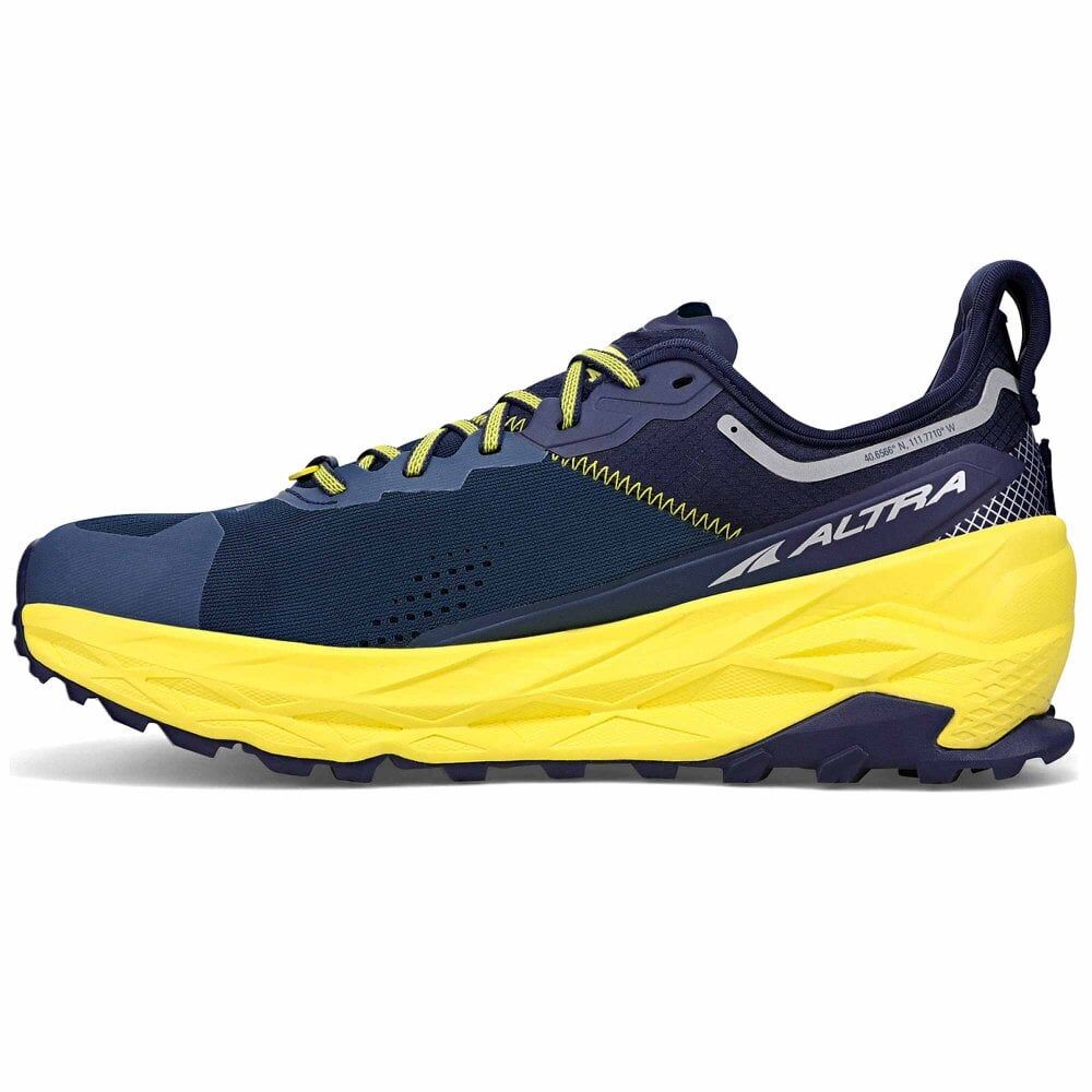 Altra Olympus 5 Men’s Trail Running Shoes Vibram Megagrip EGO MAX Cushioning in Navy