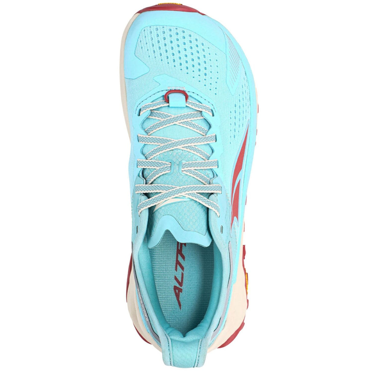 Altra Olympus 5 Womens Trail Running Shoes Vibram Megagrip EGO MAX Cushion in Light Blue