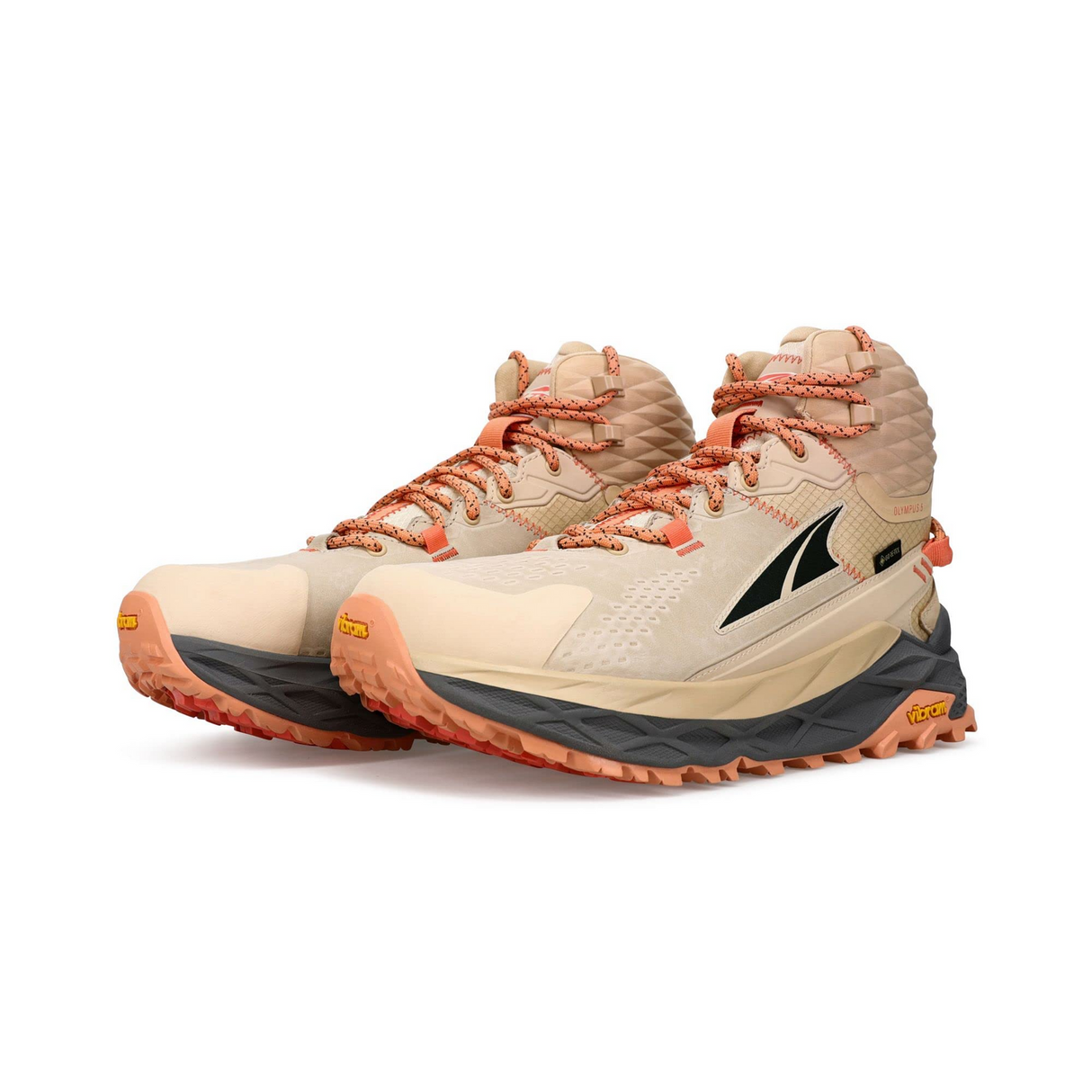 Altra Womens Gore-Tex Olympus 5 Mid Trail Sneakers Shoes Vibram Waterproof in Sand