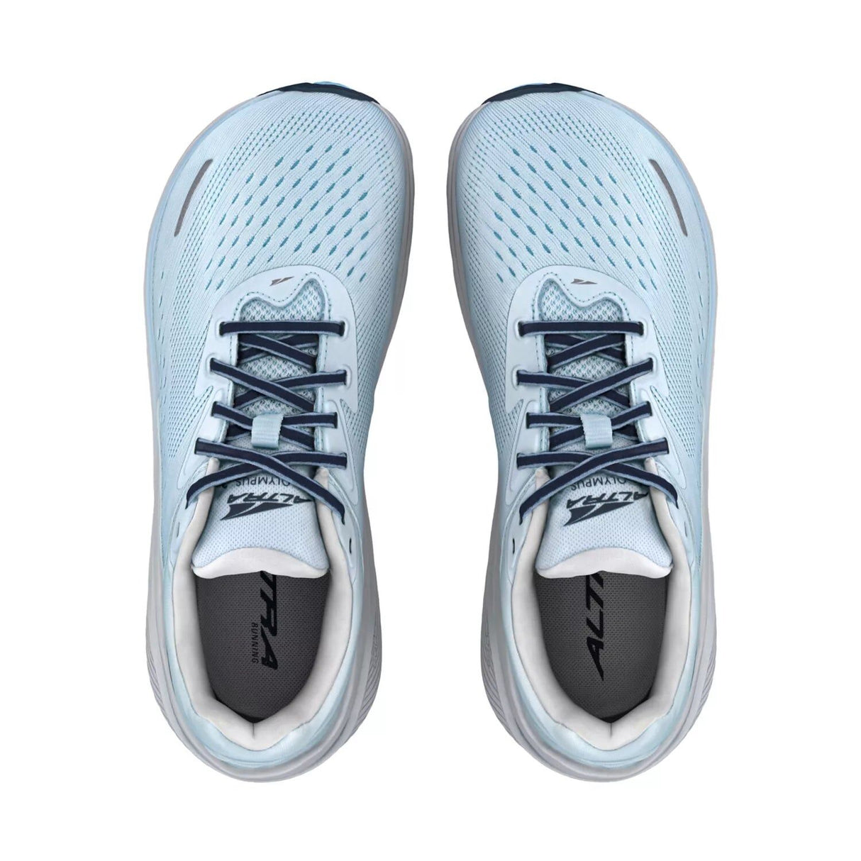 Altra Olympus 5 Womens Trail Running Shoes Vibram Megagrip EGO MAX Cushion in Light Blue