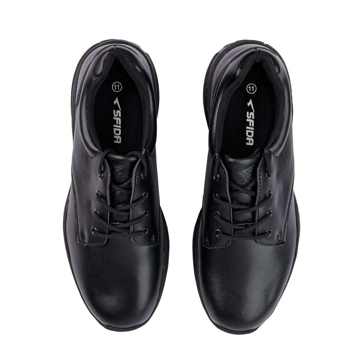 Sfida Alex Senior Kids Leather Lace Up School Shoes - Black (Boys/Girls)