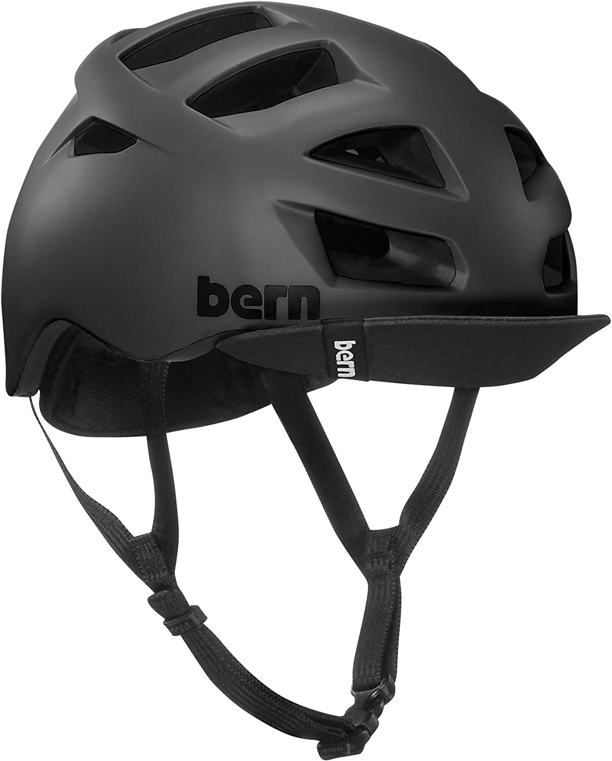 Bern Mens Allston Cycling Bike Helmet w/ Flip Visor - Matte Black - S/M