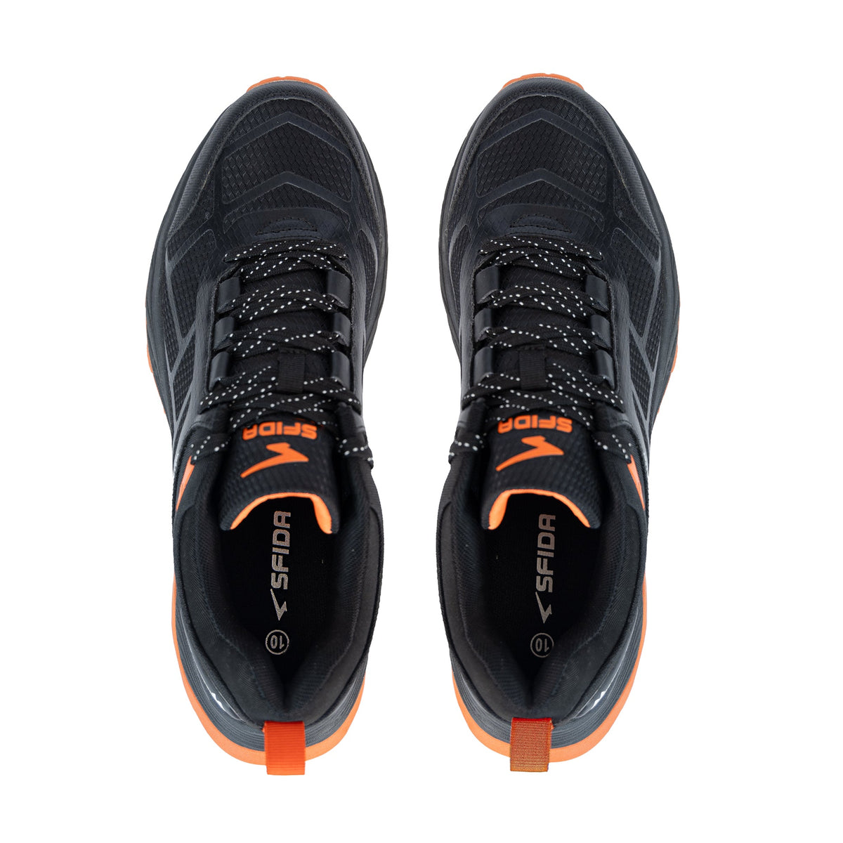 Sfida Alpine Mens Trail Shoes - Black/Orange (Trail Running/Hiking Shoes)