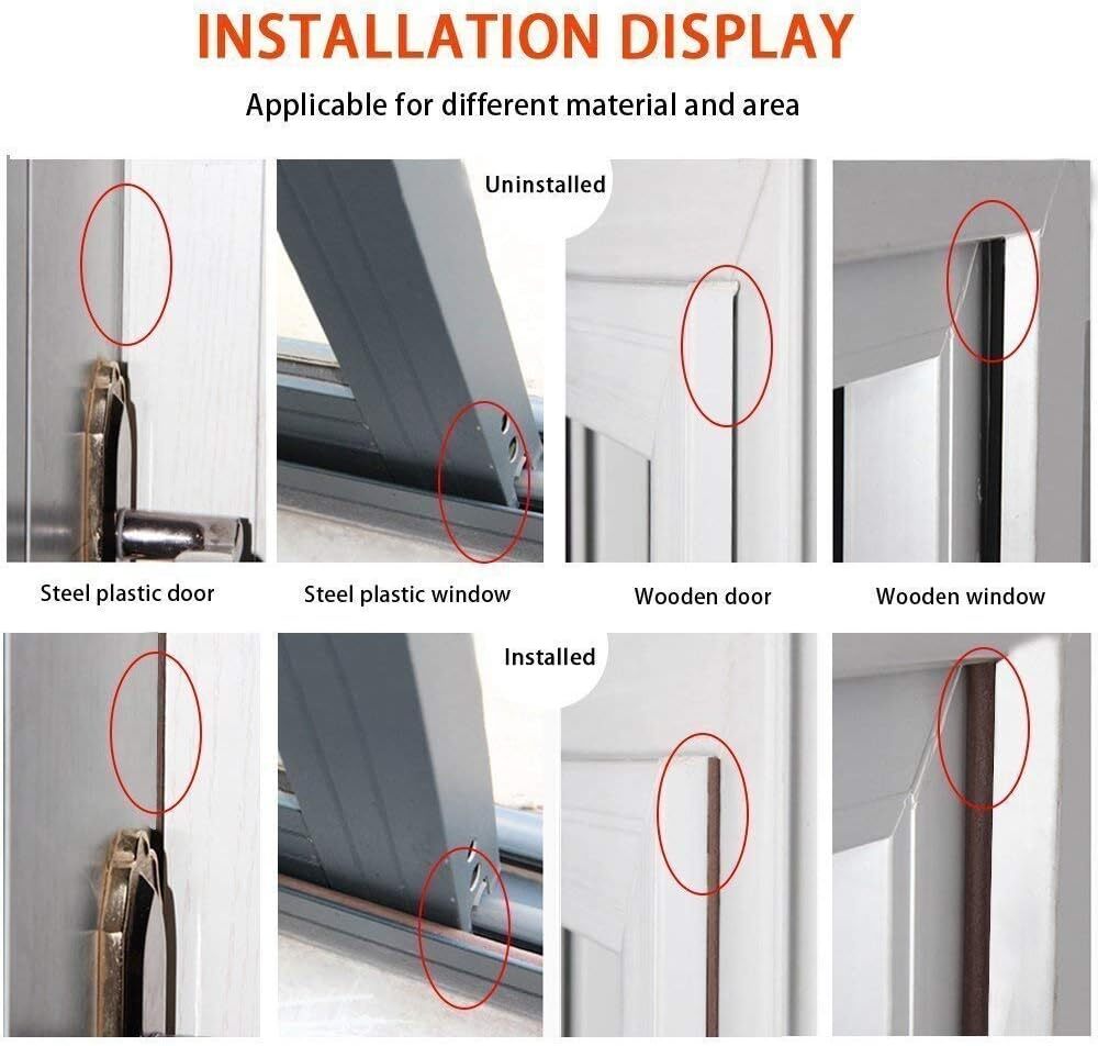 6M D Rubber Self Adhesive Seal Weather Strips Tape Door Window Draught Excluder